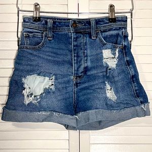 Hollister High Rise Denim Shorts 00 23W